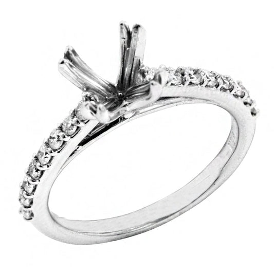 ring mounting diamond shank 14kt white gold - Gaines Jewelers