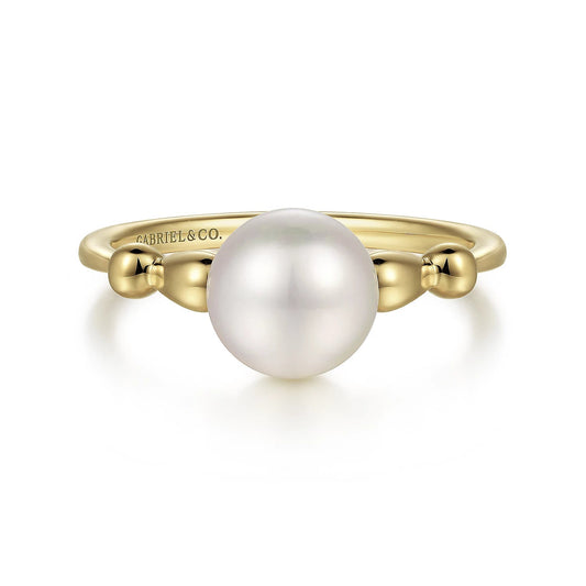 Ring pearl on decorative shank - Gaines Jewelers