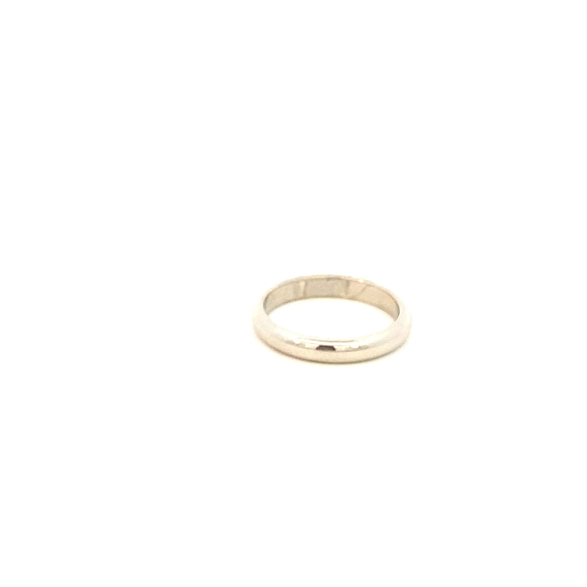 Ring-Platinum band 3mm plain size 6 - Gaines Jewelers