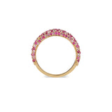 Ring ruby & pink sapphire pave band thin - Gaines Jewelers