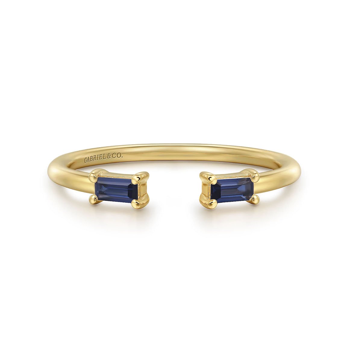 Ring sapphire cuff style total weight=0.21ct 14kt yellow gold - Gaines Jewelers