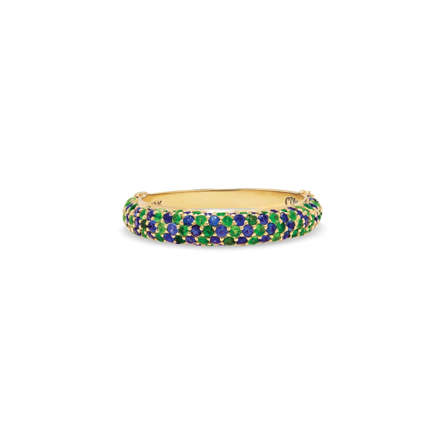 Ring tsavorite & sapphire pave band size 7 - Gaines Jewelers