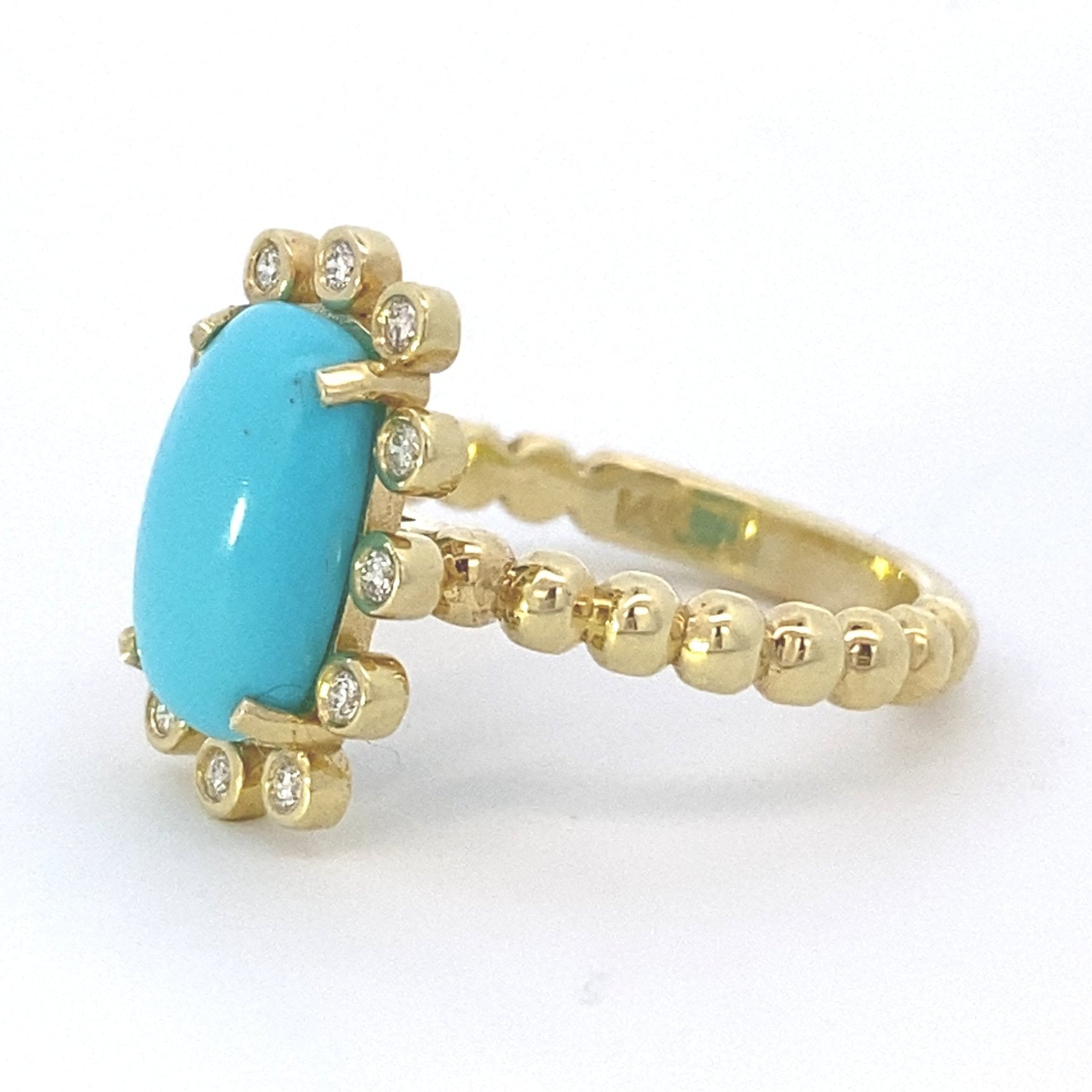 Ring- Turquoise & diamond ring - Gaines Jewelers