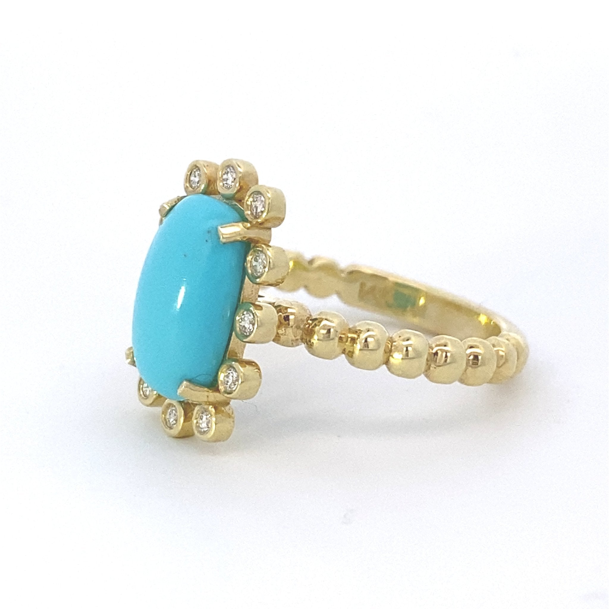 Ring- Turquoise & diamond ring - Gaines Jewelers