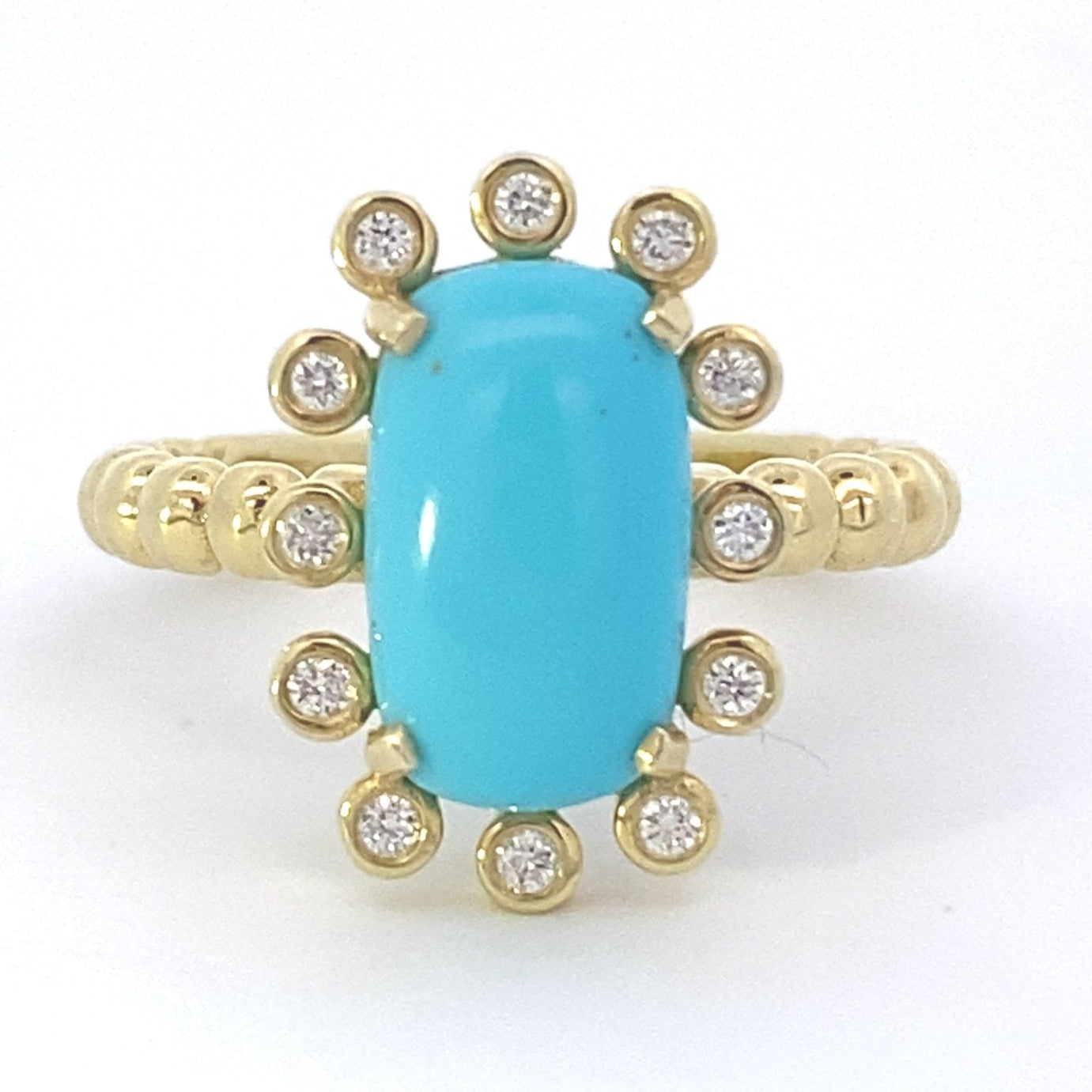 Ring- Turquoise & diamond ring - Gaines Jewelers