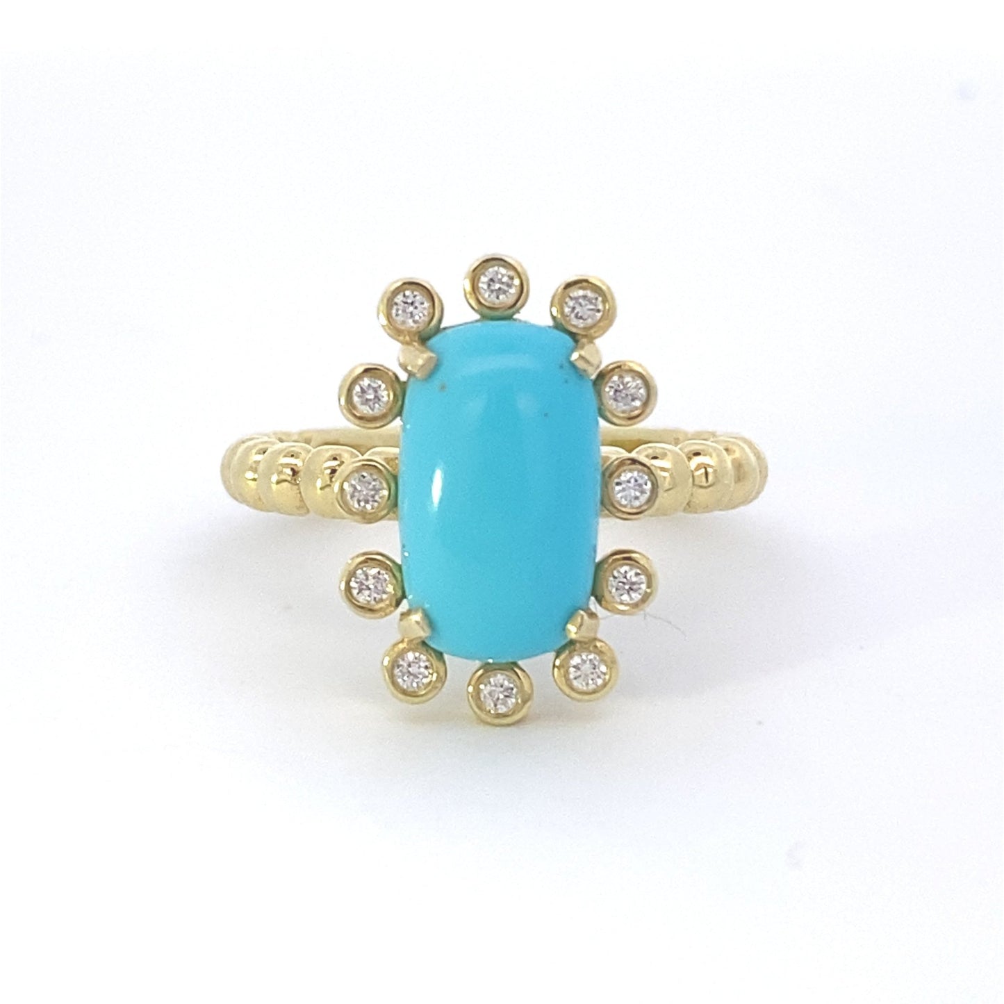 Ring- Turquoise & diamond ring - Gaines Jewelers
