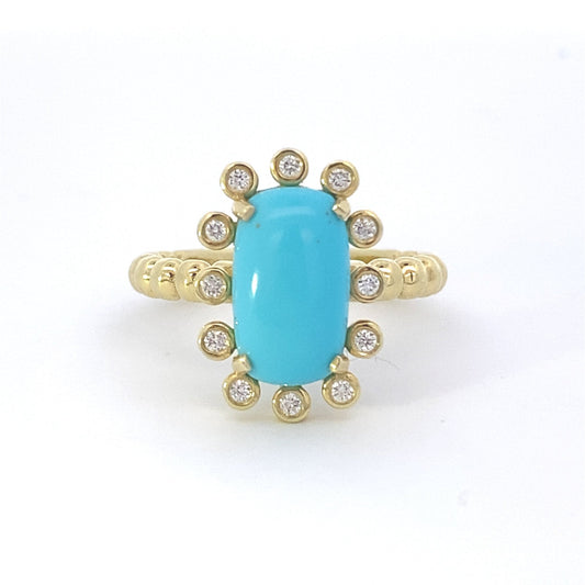 Ring- Turquoise & diamond ring - Gaines Jewelers