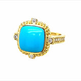 Ring- turquoise diamond shank - Gaines Jewelers