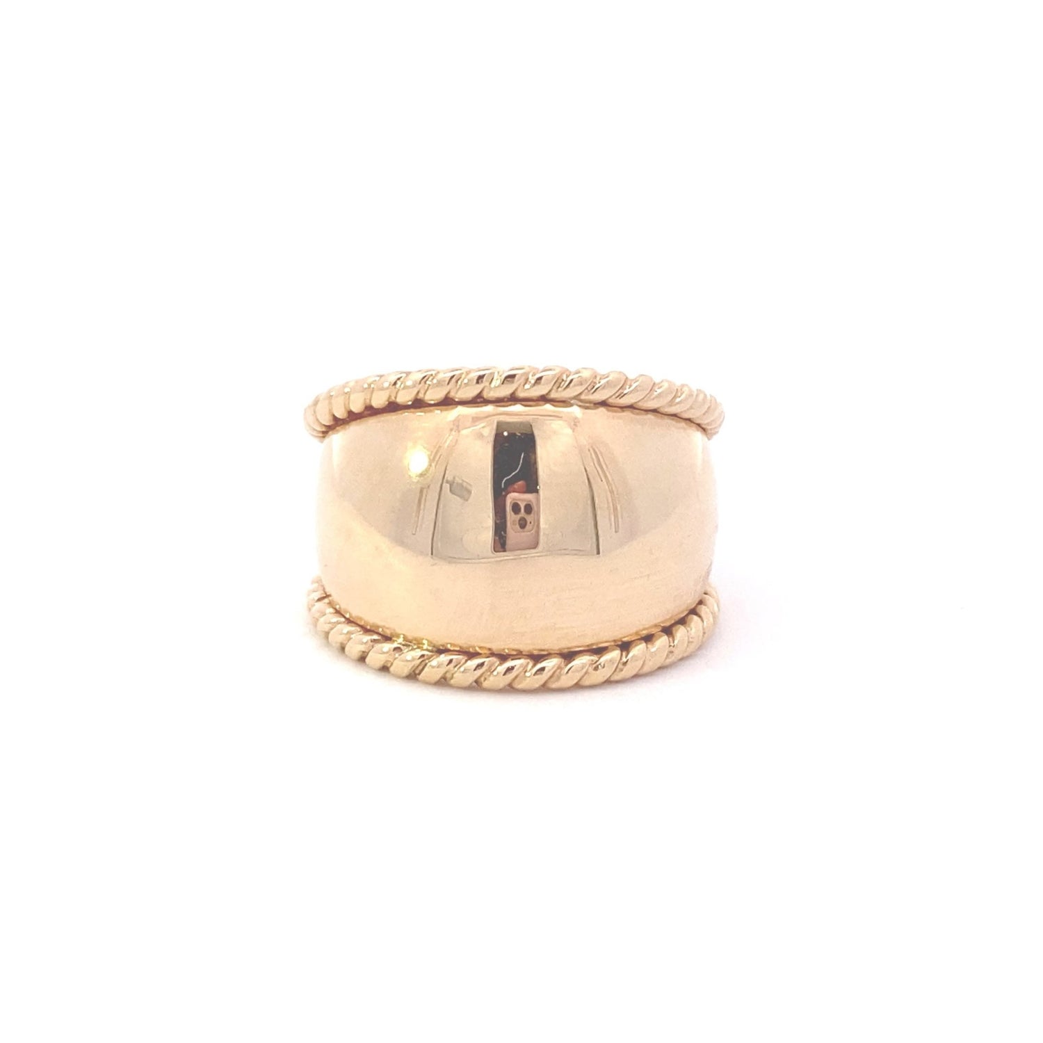 Ring-Wide Dome with braid borders - Gaines Jewelers