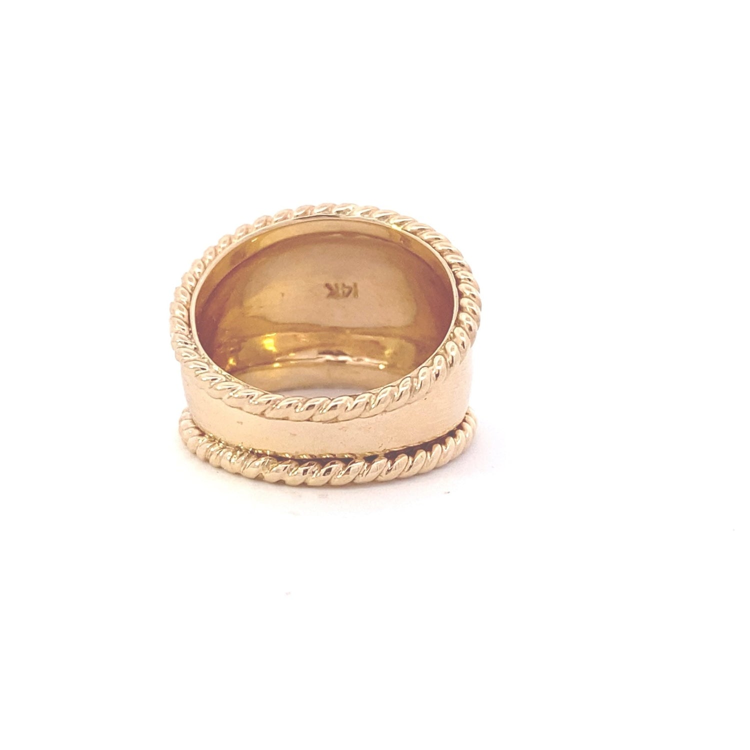 Ring-Wide Dome with braid borders - Gaines Jewelers