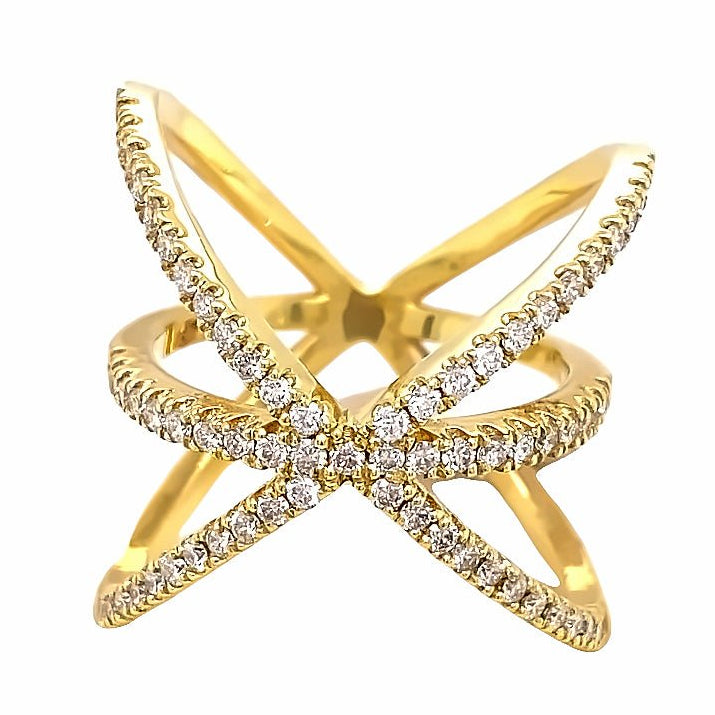 Ring, yg/dia firework - Gaines Jewelers