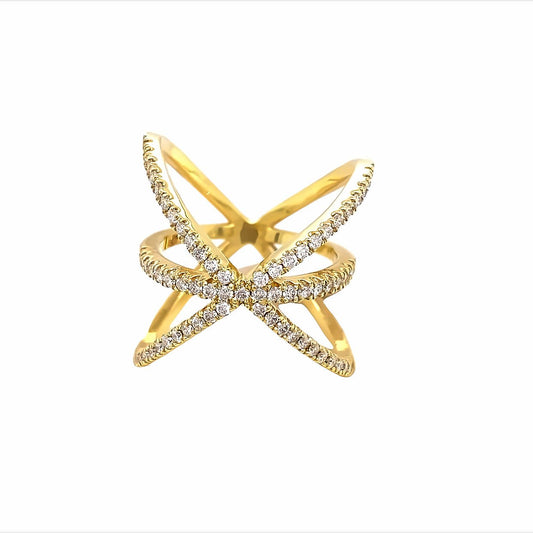 Ring, yg/dia firework - Gaines Jewelers