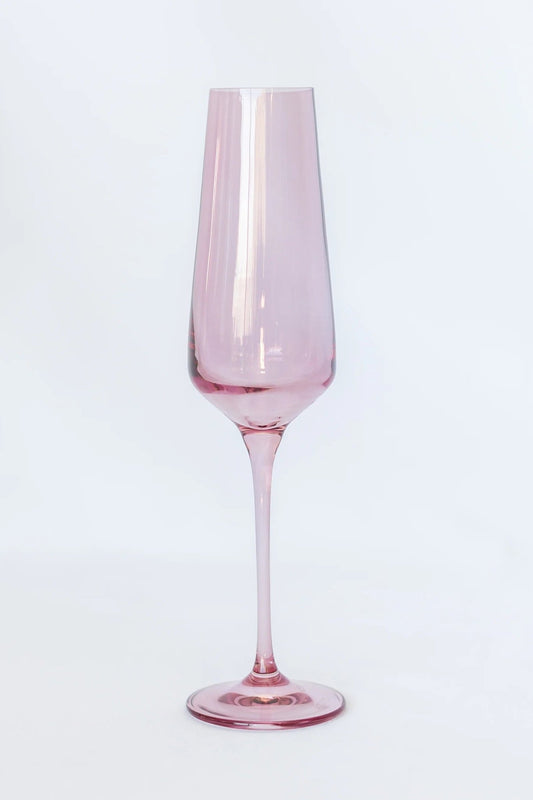 Rose Champagne Flute - Estelle Colored Glass - Gaines Jewelers