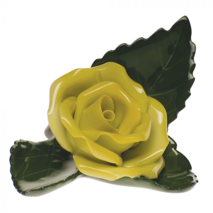 ROSE ON LEAF - YELLOW - Gaines Jewelers