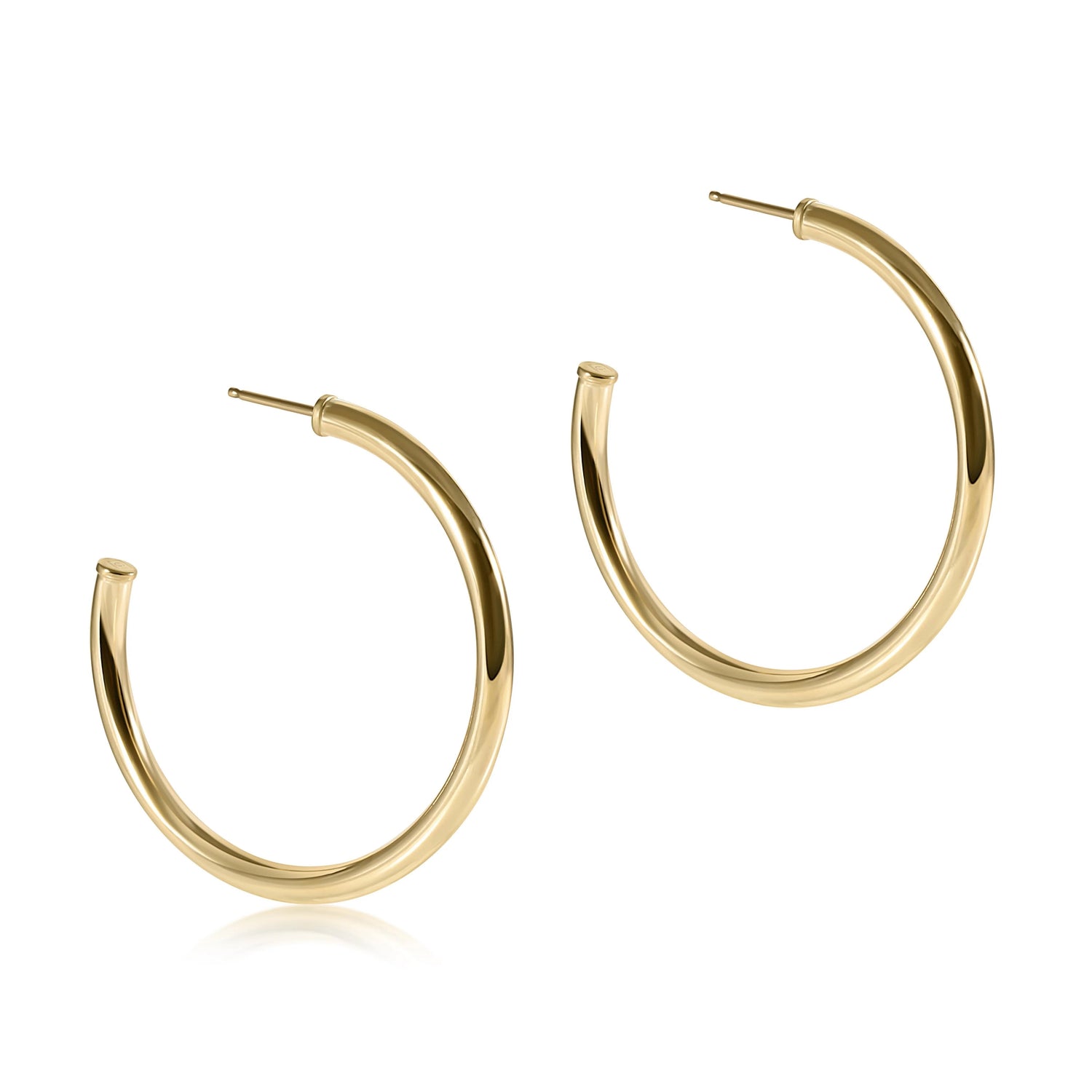 Round 3mm Gold Post Hoop - Smooth - Gaines Jewelers