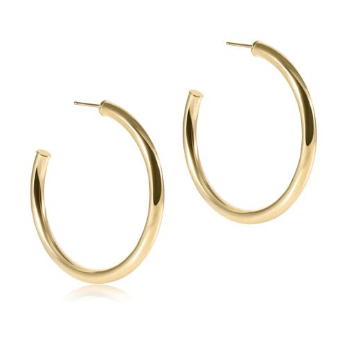Round 3mm Gold Post Hoop - Smooth - Gaines Jewelers