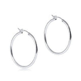 Round Sterling 1.25" Hoop - Smooth - Gaines Jewelers