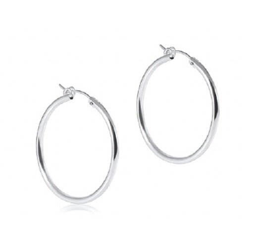 Round Sterling 1.25" Hoop - Smooth - Gaines Jewelers