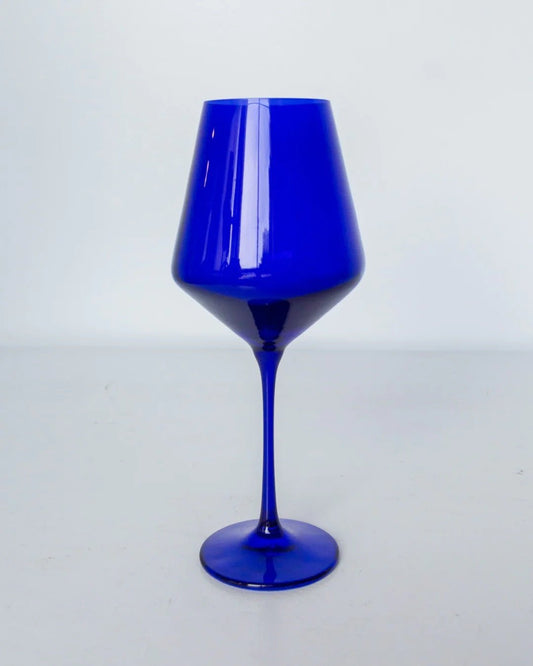 Royal Blue Wine Stemware - Estelle Colored Glass - Gaines Jewelers