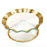 Ruffle 9.5" Petits Fours Stand Gold - Gaines Jewelers