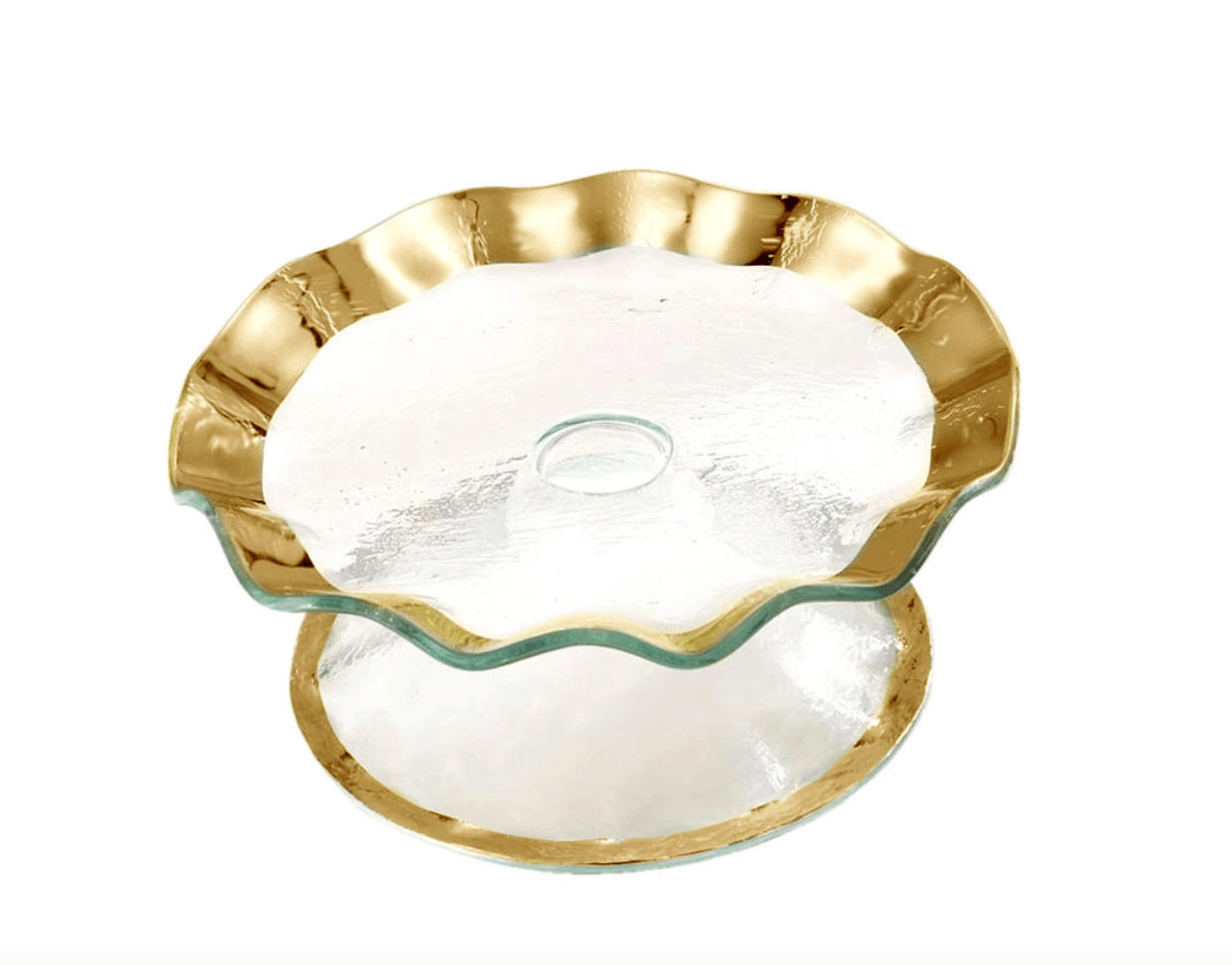 Ruffle 9.5" Petits Fours Stand Gold - Gaines Jewelers