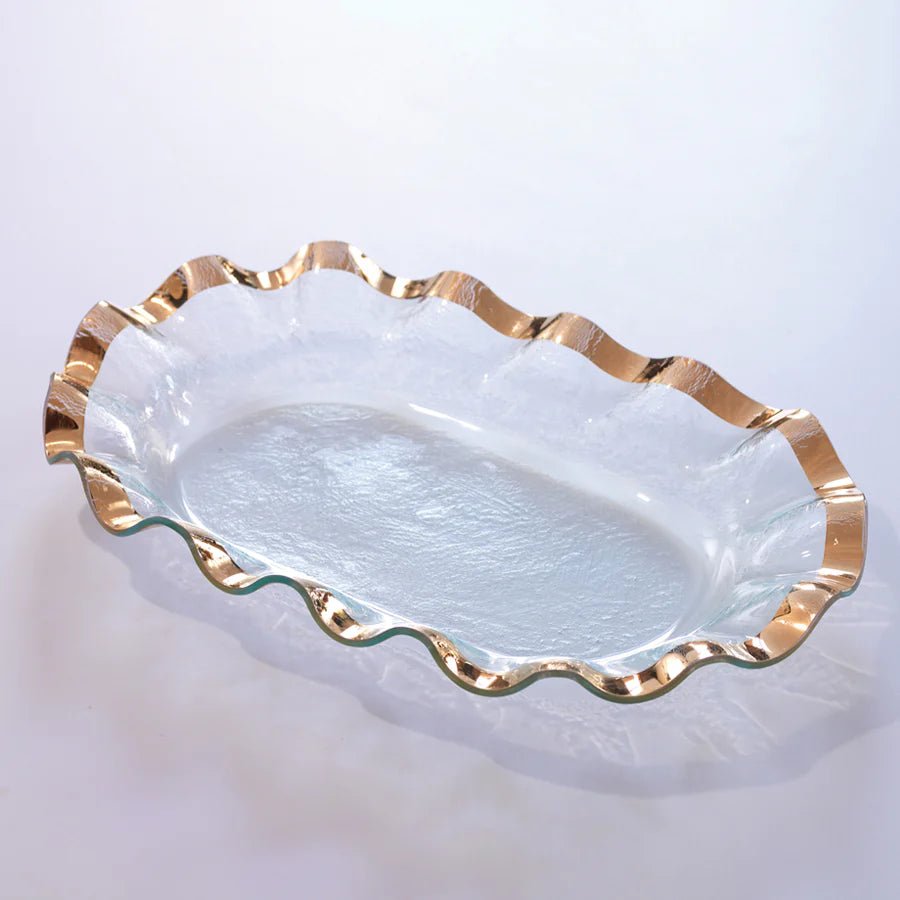 Ruffle Large Shallow Oval Bowl - Gaines Jewelers