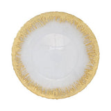 Rufolo Glass Gold Brushstroke Service Plate/Charger - Gaines Jewelers