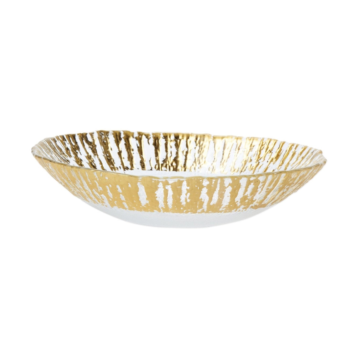 Rufolo Glass Gold Medium Oval Serving Bowl - Gaines Jewelers
