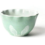 Sage Speckled Rabbit Ears Ruffle Appetizer Bowl - Gaines Jewelers