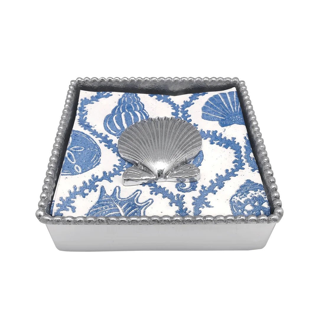 Scallop Shell Beaded Napkin Box - Gaines Jewelers
