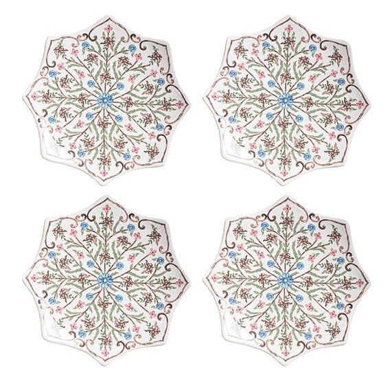 Scalloped Side/Cocktail Plate Set/4 - Chambray Villa Seville - Gaines Jewelers