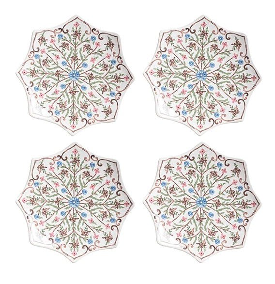 Scalloped Side/Cocktail Plate Set/4 - Chambray Villa Seville - Gaines Jewelers