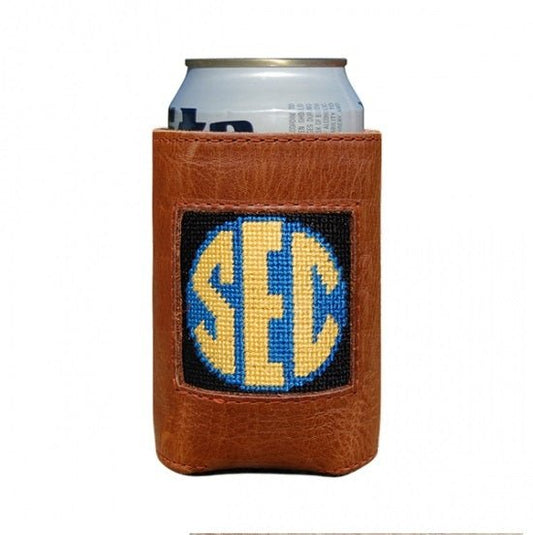 SEC Black Needlepoint Can Cooler - Gaines Jewelers