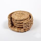 Set of 4 - Natural Woven Coaster Set - Gaines Jewelers
