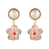 Sienna Pearl Drop Earrings Pink - Gaines Jewelers