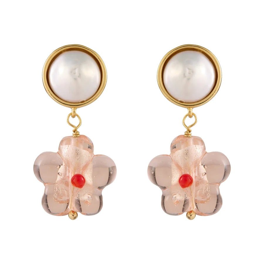 Sienna Pearl Drop Earrings Pink - Gaines Jewelers