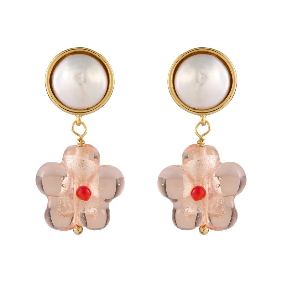 Sienna Pearl Drop Earrings Pink - Gaines Jewelers