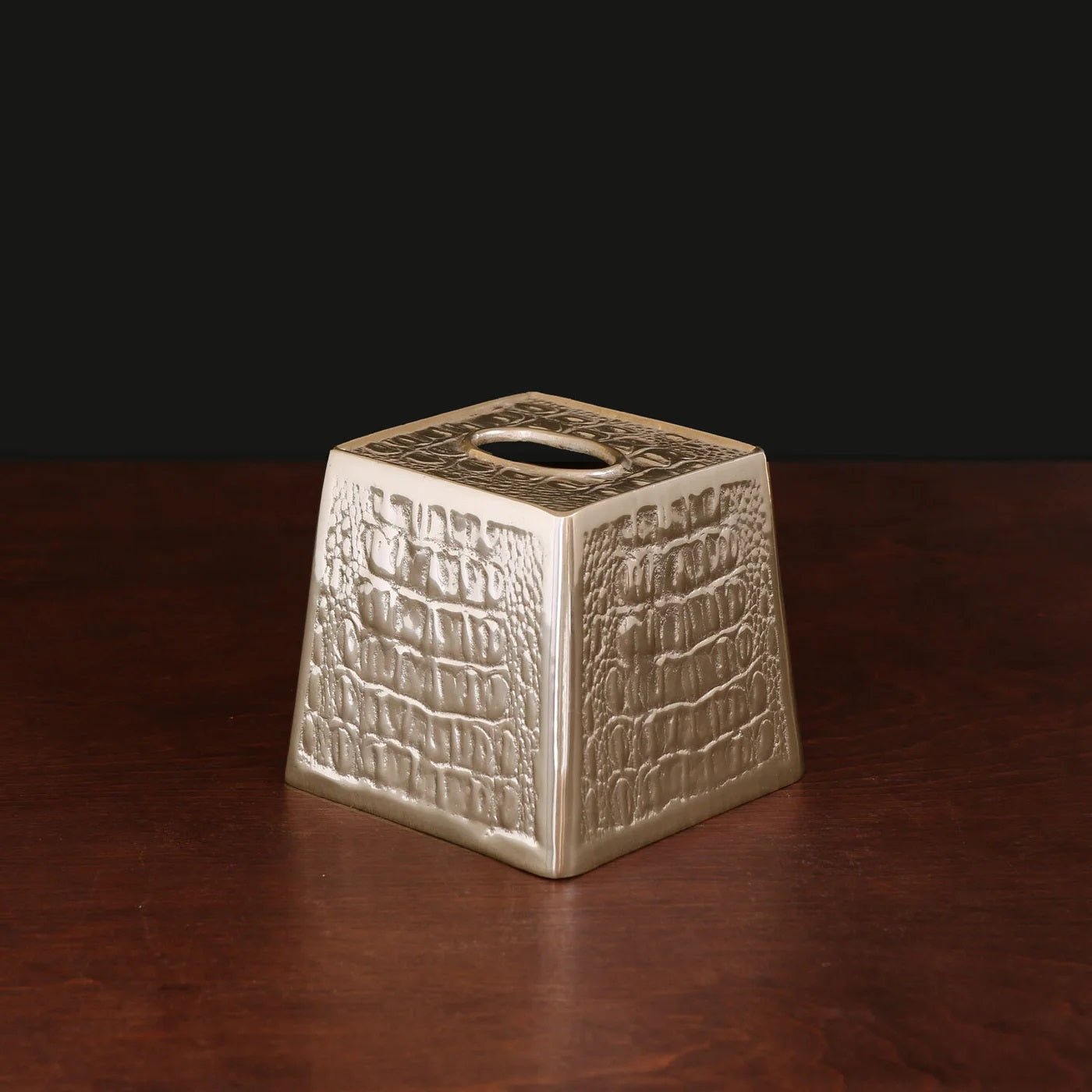 SIERRA MODERN Croc Luxe Bath Tissue Box Cover Gold - Gaines Jewelers