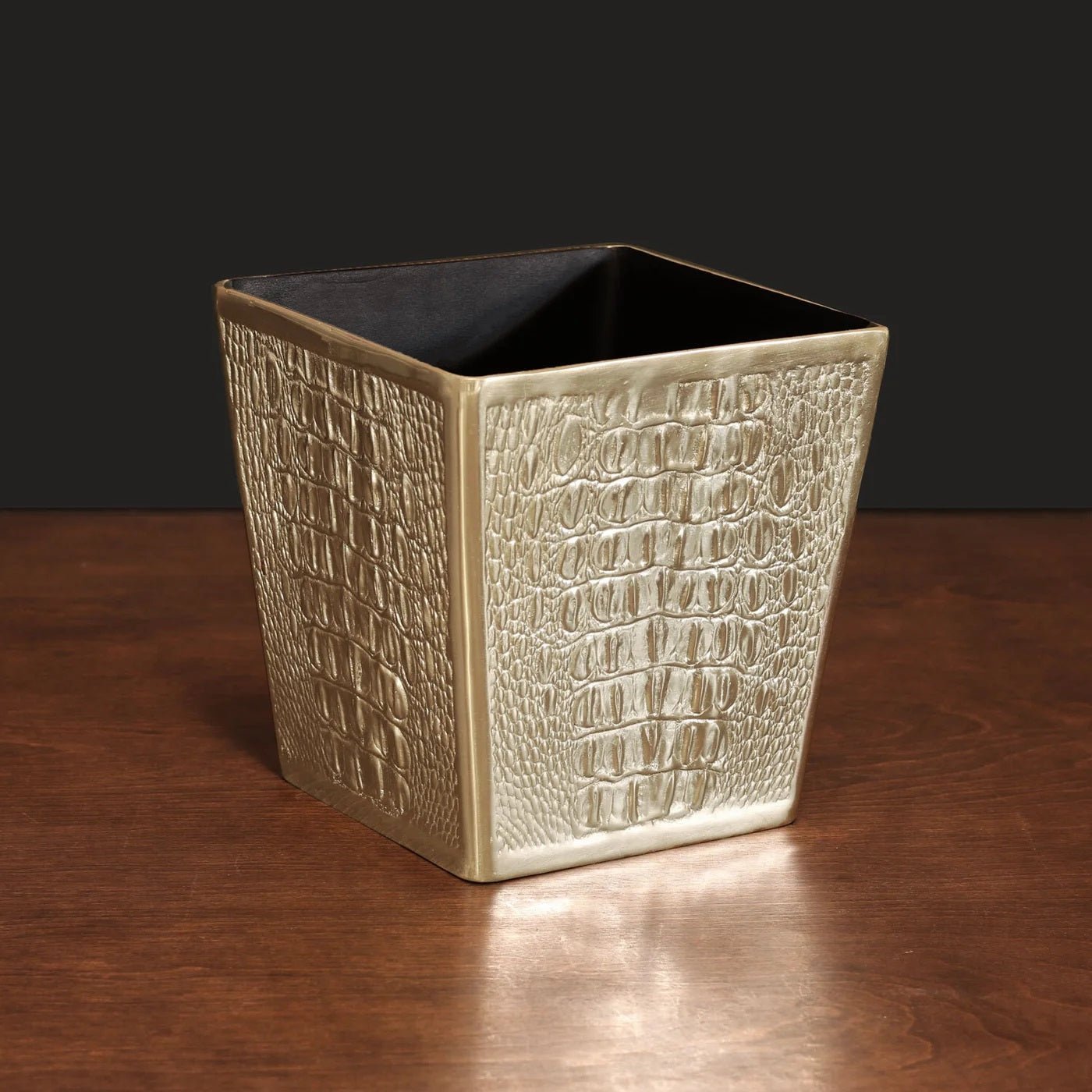 SIERRA MODERN Croc Luxe Wastebasket Gold - Gaines Jewelers