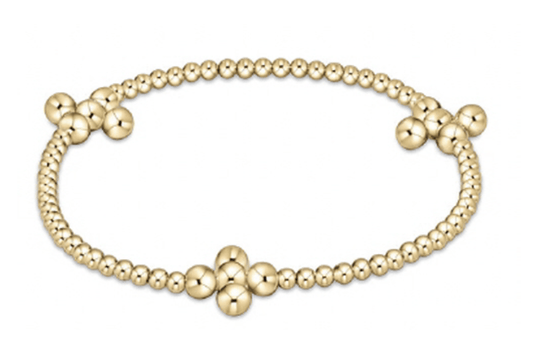 Signature Cross Gold Pattern Bead Bracelet-Beaded Signature Cross - Gaines Jewelers