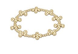 Signature Cross Sincerity Pattern 2.5mm Bead Bracelet-Classic 4mm Beaded Signature Cross Gold - Gaines Jewelers