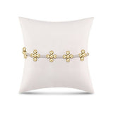 Signature Cross Sincerity Pattern Pearl 3mm Bead Bracelet - Classic Beaded Signature Cross Gold - 4mm Bead Gold - Gaines Jewelers