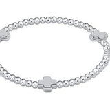 Signature Cross Sterling Pattern 3mm Bead Bracelet - Sterling - Gaines Jewelers