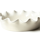 Signature Ruffle Pie Dish White- Happy Everything - Gaines Jewelers