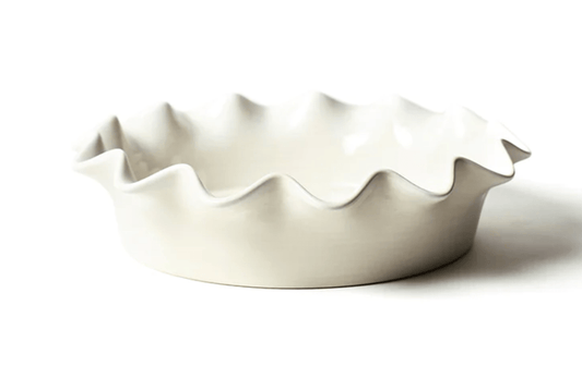 Signature Ruffle Pie Dish White- Happy Everything - Gaines Jewelers