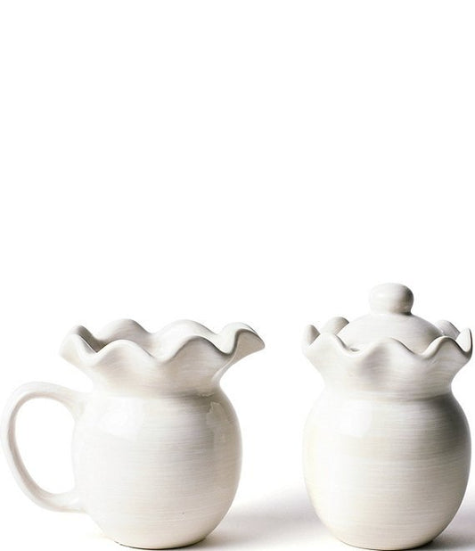 Signature White Ruffle Cream and Sugar Set - Gaines Jewelers