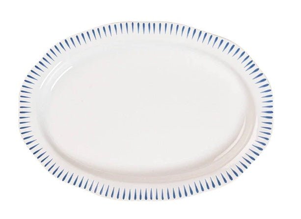 Sitio Stripe 17" Serving Platter - Delft Blue - Gaines Jewelers