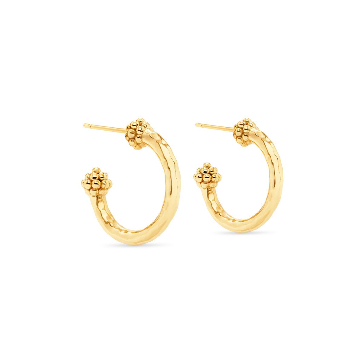 Small Berry Hoop Gold Earrings - Gaines Jewelers