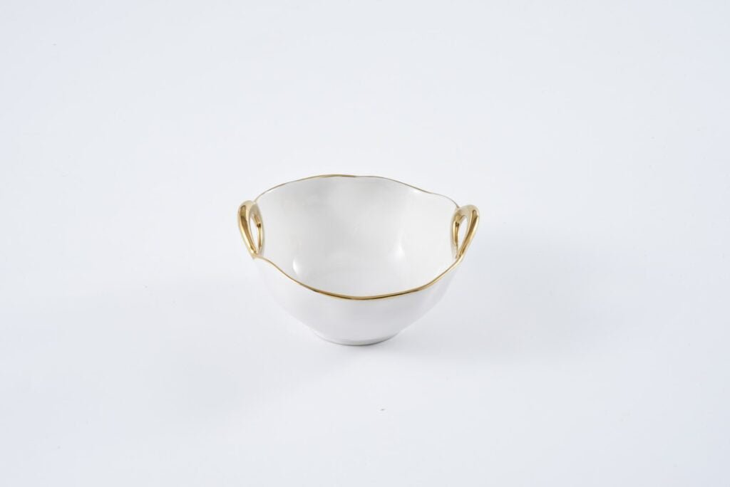 Snack Bowl-Golden Handles - Gaines Jewelers