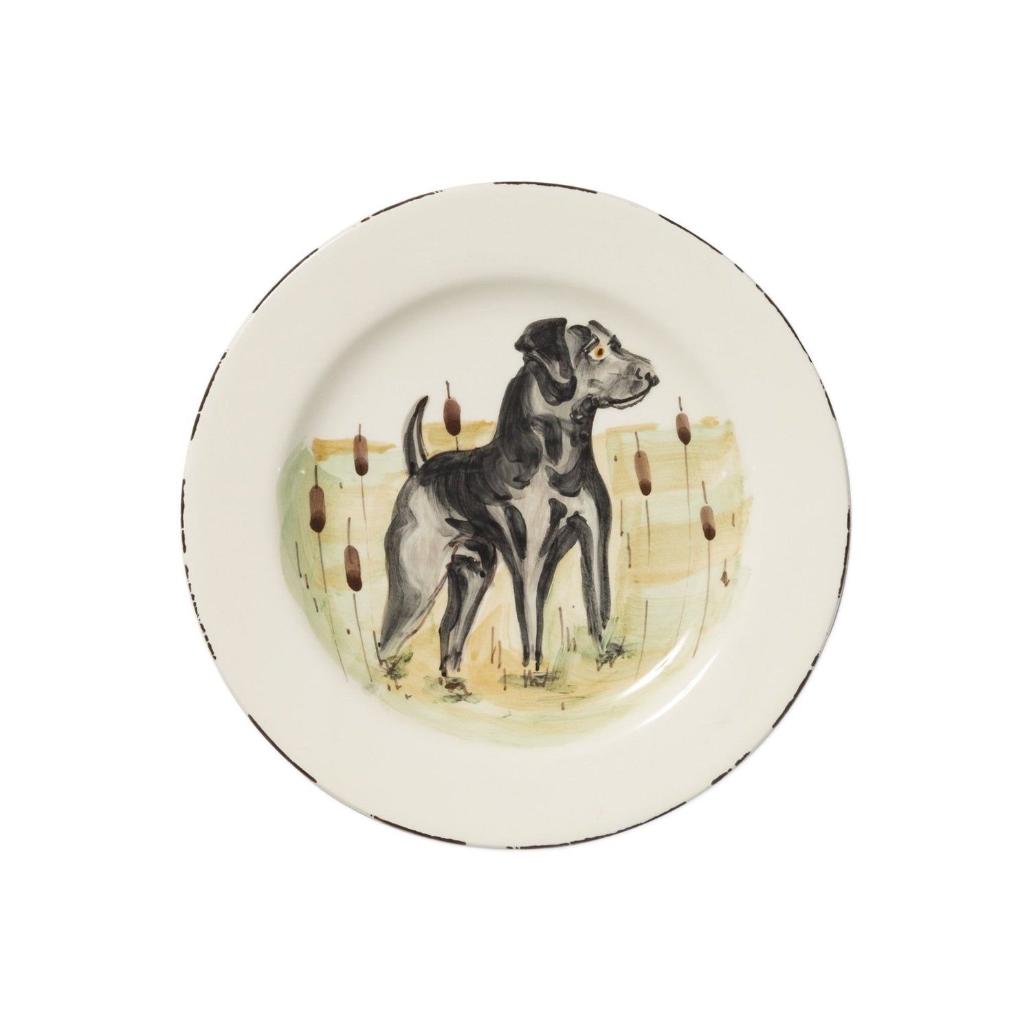 SP Wildlife Black Hunting Dog Salad Plate - Gaines Jewelers